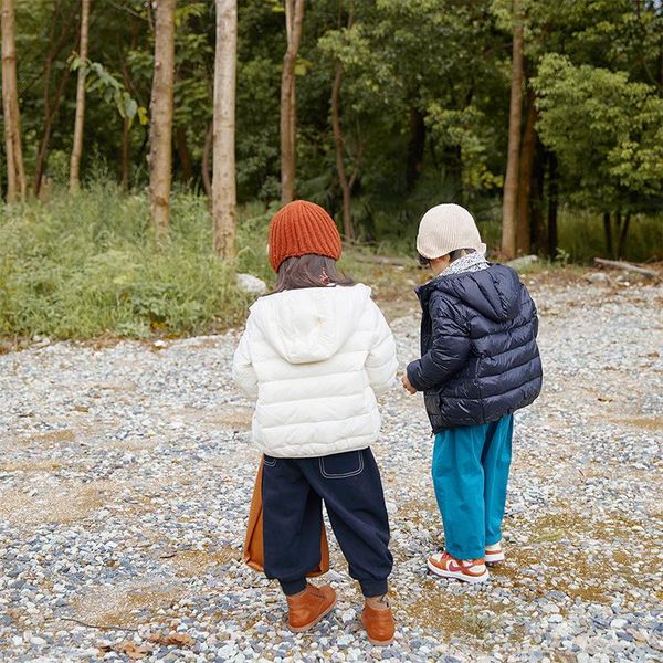 down coat children's jacket boys and girls hooded lightweight, Blue;gray