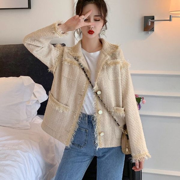 2021 new autumn winter korean style casual short tweed jacket women loose all-match vintage woolen coat female tassel outwear 7cdo, Black;brown
2021 new autumn winter korean style casual short tweed jacket women loose all-match vintage woolen coat female tassel outwear 7cdo, Black;brown
