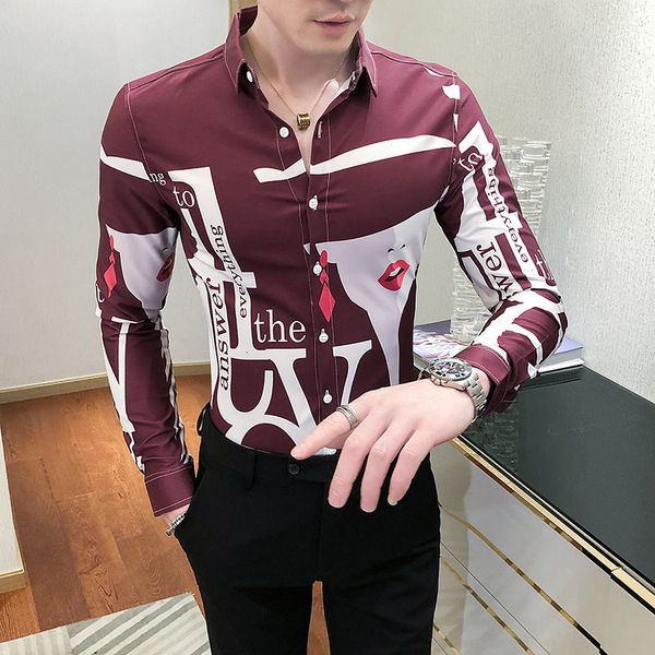 modern girl print male british style sleeve long fine suit casual shirt social party streetwear blouse for hombre 08lw, White;black
modern girl print male british style sleeve long fine suit casual shirt social party streetwear blouse for hombre 08lw, White;black