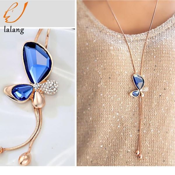 pendant necklaces sweater chain blue gem rhinestone crystal necklace women butterfly long tassel accessories, Silver
pendant necklaces sweater chain blue gem rhinestone crystal necklace women butterfly long tassel accessories, Silver