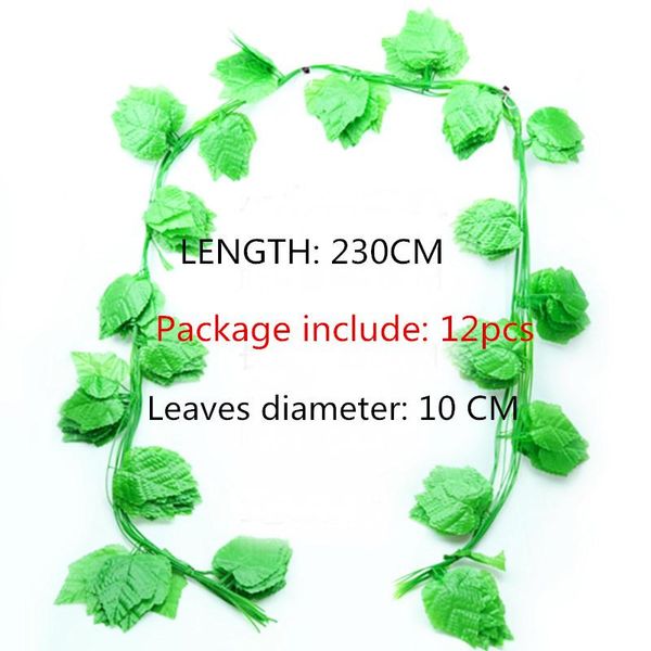 12x big 230cm artificial plants creeper grape green leaf ivy vine garland for home garden party wedding wall decor rattan string
12x big 230cm artificial plants creeper grape green leaf ivy vine garland for home garden party wedding wall decor rattan string