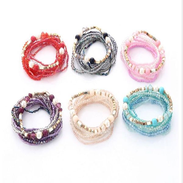 link, chain wish card one piece women's bracelet bohemian multilayer rice bead string elastic rope jewelry on hand fashion simple party, Black
link, chain wish card one piece women's bracelet bohemian multilayer rice bead string elastic rope jewelry on hand fashion simple party, Black