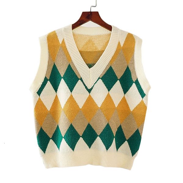 2021 vintage argyle plaid knitted sweater vest women tank sleeveless v-neck loose casual autumn korean fashion girls 5s5l, White;black
2021 vintage argyle plaid knitted sweater vest women tank sleeveless v-neck loose casual autumn korean fashion girls 5s5l, White;black