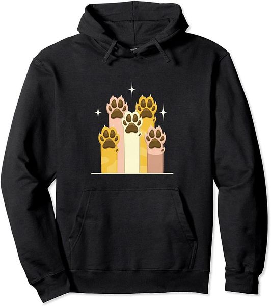 men's hoodies & sweatshirts dog paws pullover hoodie sweatshirt men mens clothing, Black
