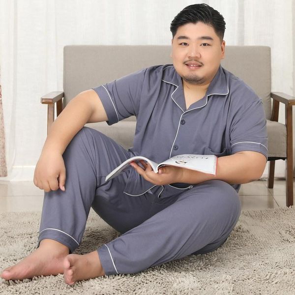 men's sleepwear 2021 fatty mens cotton short-sleeved and trousers pajamas set spring summer cardigan buttons loose big size homewear pi, Black;brown
men's sleepwear 2021 fatty mens cotton short-sleeved and trousers pajamas set spring summer cardigan buttons loose big size homewear pi, Black;brown