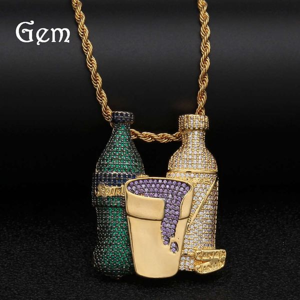 hip hop wine bottle wine cup pendant men's street fashion jewelry, Silver
hip hop wine bottle wine cup pendant men's street fashion jewelry, Silver