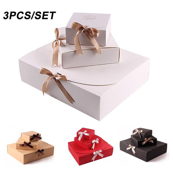 3 pieces set gift box square size s/m/l easy assemble bowknot packaging boxes cake storage wrap
3 pieces set gift box square size s/m/l easy assemble bowknot packaging boxes cake storage wrap