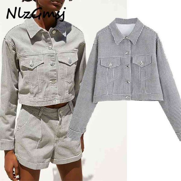 jacket women fashion houndstooth cropped denim coat vintage long sleeve female outerwear chic 210628, Black;brown
jacket women fashion houndstooth cropped denim coat vintage long sleeve female outerwear chic 210628, Black;brown