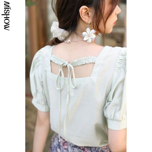 women's blouses & shirts mishow shirt women 2021 summer chiffon square collar puff sleeve vintage french blouse mxa24x0019_1, White
women's blouses & shirts mishow shirt women 2021 summer chiffon square collar puff sleeve vintage french blouse mxa24x0019_1, White