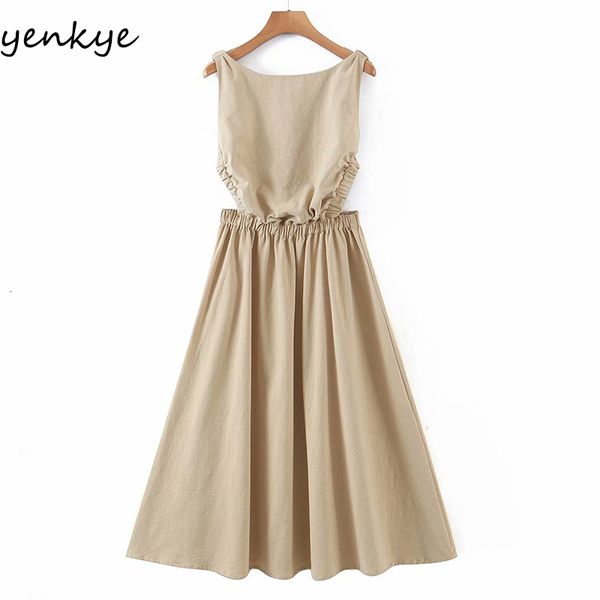 2021 new vintage solid backless women o neck sleeveless a-line midi casual summer vestido qtbw, Black;gray
2021 new vintage solid backless women o neck sleeveless a-line midi casual summer vestido qtbw, Black;gray