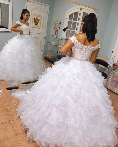 2022 modest white v neck off shoulders wedding dress bridal gown cap short sleeves lace crystal ribbon ruffle organza court train reception
2022 modest white v neck off shoulders wedding dress bridal gown cap short sleeves lace crystal ribbon ruffle organza court train reception