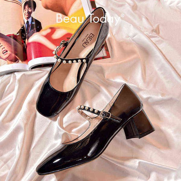 women's medium heel saros square toe shoes and pearl decoration handmade 15218 2 9, Black
women's medium heel saros square toe shoes and pearl decoration handmade 15218 2 9, Black