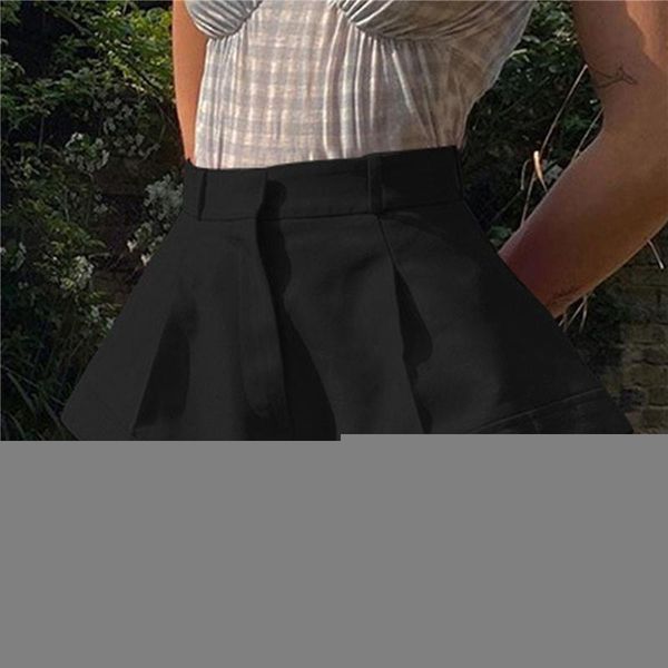 women's shorts women all-match wide leg short leather summer ladies high waist street, White;black
women's shorts women all-match wide leg short leather summer ladies high waist street, White;black