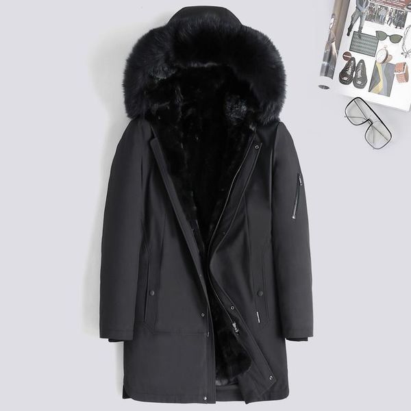 men's leather & faux real fur coat men mink liner duck down winter parka for mens clothing plus size casaco 8255 yy820, Black
men's leather & faux real fur coat men mink liner duck down winter parka for mens clothing plus size casaco 8255 yy820, Black