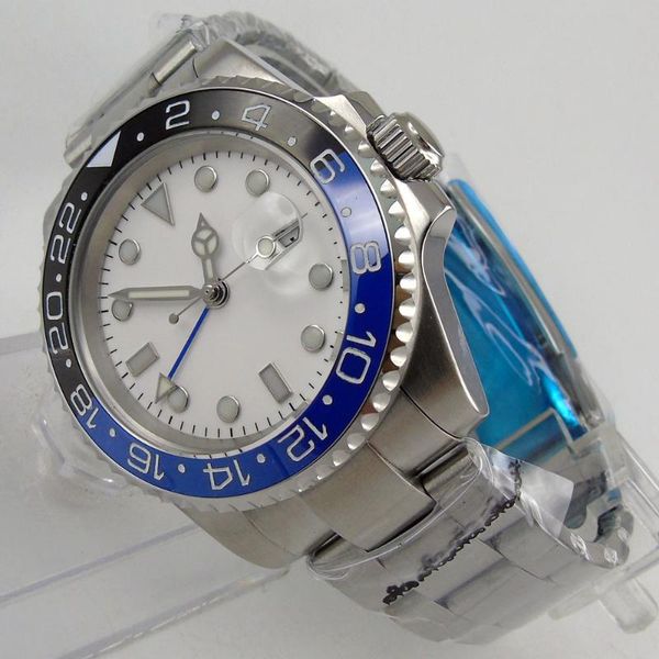 wristwatches 43mm mechanical automatic gmt men watch white dial sapphire glass oyster bracelet auto date, Slivery;brown
wristwatches 43mm mechanical automatic gmt men watch white dial sapphire glass oyster bracelet auto date, Slivery;brown