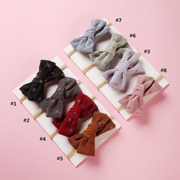 8pc corduroy fabric bow nylon headbands or hair clips baby girl elastic hair bands soft headwear baby accessories wholesale, Slivery;white
8pc corduroy fabric bow nylon headbands or hair clips baby girl elastic hair bands soft headwear baby accessories wholesale, Slivery;white