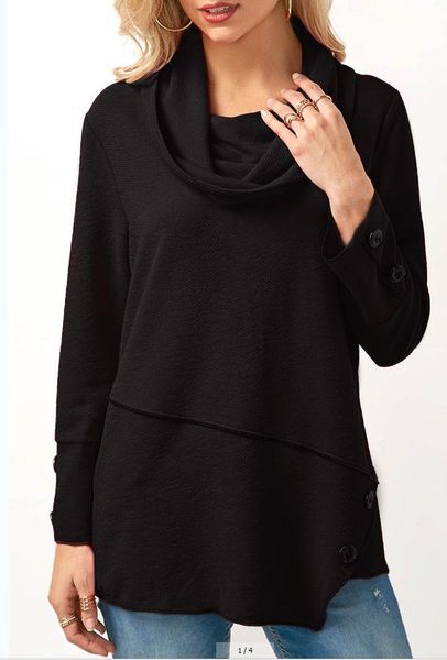 women's hoodies & sweatshirts autumn 2021 fashion woman full black solid turtleneck pullovers button slim sheath comfortable
women's hoodies & sweatshirts autumn 2021 fashion woman full black solid turtleneck pullovers button slim sheath comfortable