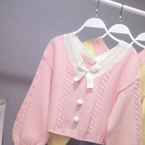 kawaii soft girl short open neck sweater pullover twist sweet student soft girl college style sweater women sweaters, White;black
kawaii soft girl short open neck sweater pullover twist sweet student soft girl college style sweater women sweaters, White;black
