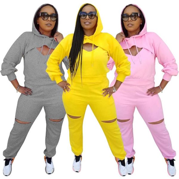women's two piece pants fashhion auutmn winter women clothing pieces tracksuits hooded sweatsuit set hollow out sweatpants sport outfit, White
women's two piece pants fashhion auutmn winter women clothing pieces tracksuits hooded sweatsuit set hollow out sweatpants sport outfit, White