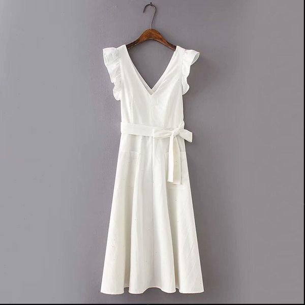 2021 summer cotton and linen white maxi dress with pockets women back hollow out ruffles tank dress v neck vestidos, Black;gray
2021 summer cotton and linen white maxi dress with pockets women back hollow out ruffles tank dress v neck vestidos, Black;gray
