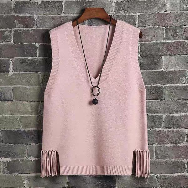 korean spring v-neck sleeveless knit sweater vest women solid tassels hem waistcoat female casual pullover jumpers ladies 8b4e, White;black
korean spring v-neck sleeveless knit sweater vest women solid tassels hem waistcoat female casual pullover jumpers ladies 8b4e, White;black