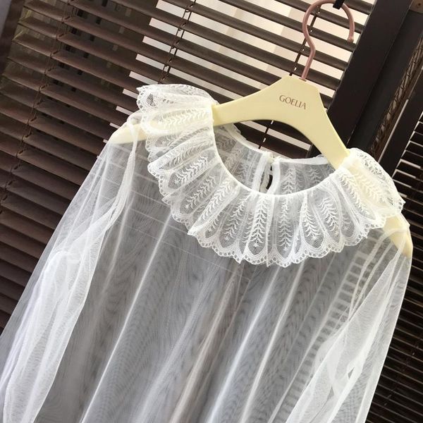 women transparent mesh patchwork tee shirts blouses girls full flare sleeve shirts clothing for ladies, White
women transparent mesh patchwork tee shirts blouses girls full flare sleeve shirts clothing for ladies, White