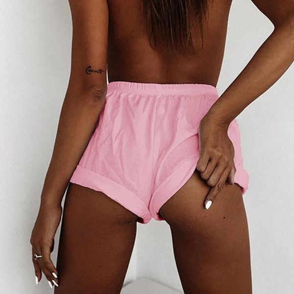 women's shorts 2021 summer casual women ladies elastic waist loose high folded cuffs solid plus size s-5xl, White;black 
women's shorts 2021 summer casual women ladies elastic waist loose high folded cuffs solid plus size s-5xl, White;black