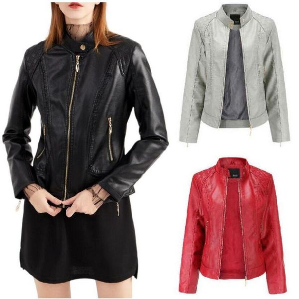 women's leather & faux special offer jacket women zippers pu mandarin collar motor biker coat female oversized s-4xl, Black
women's leather & faux special offer jacket women zippers pu mandarin collar motor biker coat female oversized s-4xl, Black