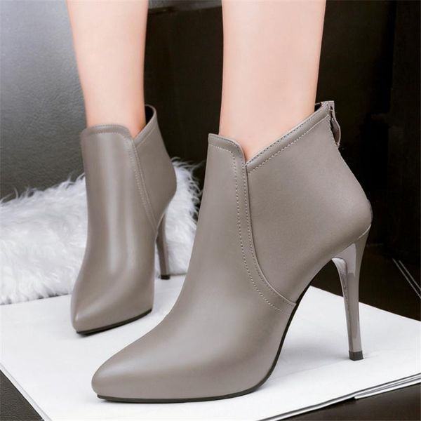 boots women concise ankle platform warm plush high heels winter shoes black gray woman pointed toe stiletto 10cm short boot
boots women concise ankle platform warm plush high heels winter shoes black gray woman pointed toe stiletto 10cm short boot