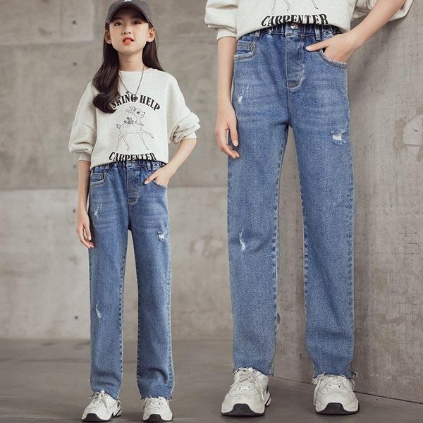 jeans kids pants 2021 spring fashion straight teenage girl for girls elastic high waist 10 12 13 14years children trousers, Blue
jeans kids pants 2021 spring fashion straight teenage girl for girls elastic high waist 10 12 13 14years children trousers, Blue