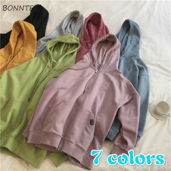women's hoodies & sweatshirts women solid zip-up ulzzang autumn hooded 7 colors loose minimalist selling female clothing chic trendy, Black
women's hoodies & sweatshirts women solid zip-up ulzzang autumn hooded 7 colors loose minimalist selling female clothing chic trendy, Black