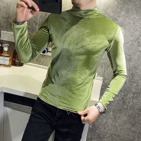 2021 new vintage t shirts men long-sleeved corduroy turtleneck base shirt slim men's t-shirt autumn black camiseta masculina 3t1r, White;black
2021 new vintage t shirts men long-sleeved corduroy turtleneck base shirt slim men's t-shirt autumn black camiseta masculina 3t1r, White;black