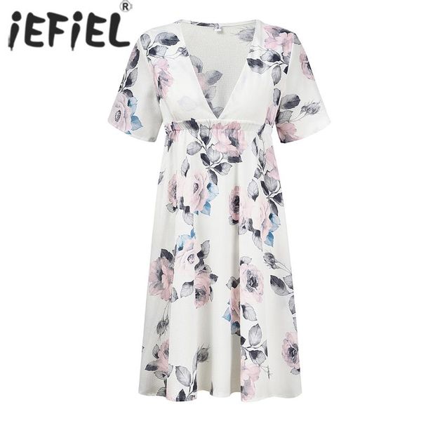 maternity dresses women's faux wrap dress v neck floral pregnancy summer pregnant flower short sleeve loose baby shower party, White
maternity dresses women's faux wrap dress v neck floral pregnancy summer pregnant flower short sleeve loose baby shower party, White