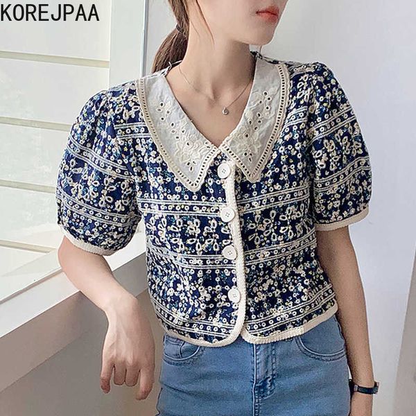 korejpaa women shirt summer korea chic retro doll collar embroidery crochet design single-breasted loose puff sleeve blouse 210526, White
korejpaa women shirt summer korea chic retro doll collar embroidery crochet design single-breasted loose puff sleeve blouse 210526, White