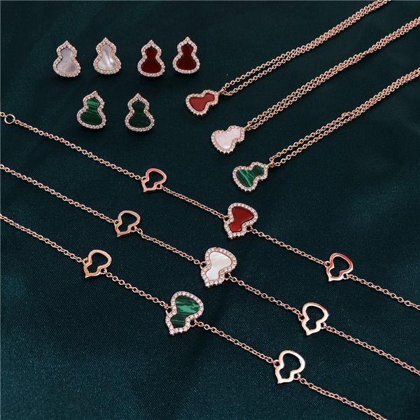 design jewelry seiko version micro inlaid small gourd necklace clavicle chain women's red agate white fritillaria bracelet fashion rose, Silver
design jewelry seiko version micro inlaid small gourd necklace clavicle chain women's red agate white fritillaria bracelet fashion rose, Silver