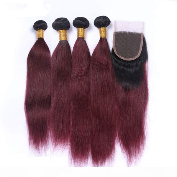 straight #1b 99j wine red ombre brazilian virgin human hair 4pcs bundles with closure 5pcs lot burgundy ombre 4x4 lace closure with weaves, Black;brown
straight #1b 99j wine red ombre brazilian virgin human hair 4pcs bundles with closure 5pcs lot burgundy ombre 4x4 lace closure with weaves, Black;brown