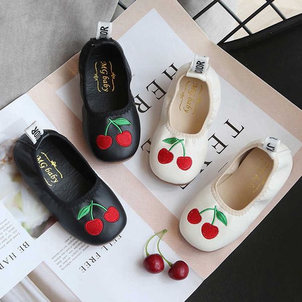 spring autumn girls princess shoes soft leather ballet flats cherry boat shoes for girls kids slip on baby children casual shoes x0703
spring autumn girls princess shoes soft leather ballet flats cherry boat shoes for girls kids slip on baby children casual shoes x0703