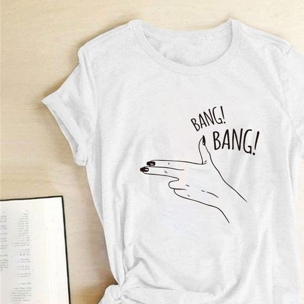shooting gesture bang printing t shirts women summer graphic tees women fashion for teens crew neck clothes female, White
shooting gesture bang printing t shirts women summer graphic tees women fashion for teens crew neck clothes female, White