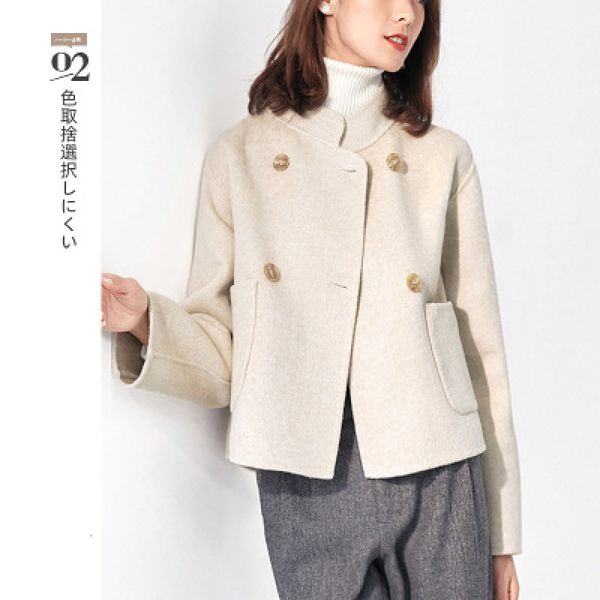 2021 new fashion short winter women's wool double breasted outwear solid color ladies elegant coat uib9, Black
2021 new fashion short winter women's wool double breasted outwear solid color ladies elegant coat uib9, Black