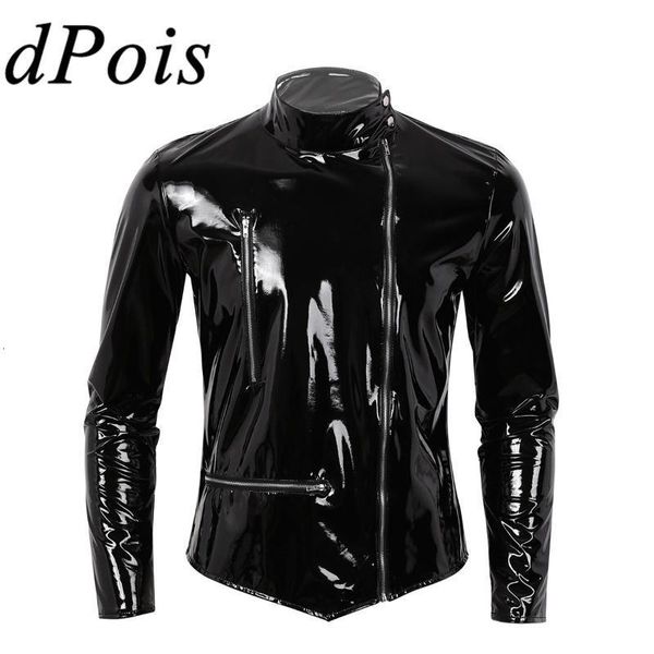dpois men leather motorcycle jacket biker coat man latex rubber high collar punk slim party nightclub streetwear wetlook costume, Black;brown
dpois men leather motorcycle jacket biker coat man latex rubber high collar punk slim party nightclub streetwear wetlook costume, Black;brown