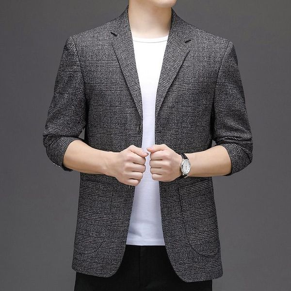 men's suits & blazers plaid slim suit 2021 autumn business casual single-breasted jacket wear, White;black
men's suits & blazers plaid slim suit 2021 autumn business casual single-breasted jacket wear, White;black