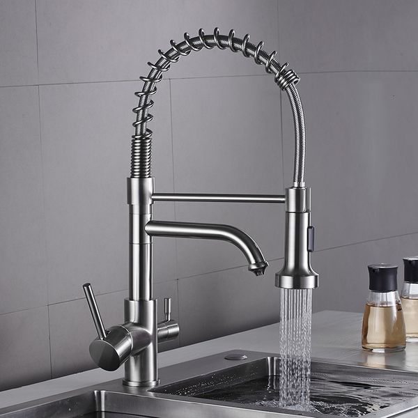 2021 new chrome pull down faucet dual spouts 360 swivel handheld shower kitchen mixer crane cold 2 outlet spring taps e31y
2021 new chrome pull down faucet dual spouts 360 swivel handheld shower kitchen mixer crane cold 2 outlet spring taps e31y