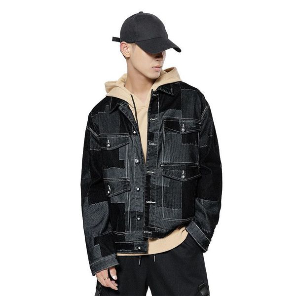 men's jackets mens denim spring autumn fashion trend jacket men casual patch jean man coat vintage cowboy outerwear male, Black;brown
men's jackets mens denim spring autumn fashion trend jacket men casual patch jean man coat vintage cowboy outerwear male, Black;brown