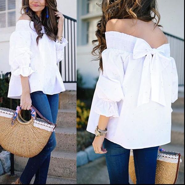 women slash neck blouse casual loose off shoulder long sleeve female strapless back bowknot shirts, White
women slash neck blouse casual loose off shoulder long sleeve female strapless back bowknot shirts, White