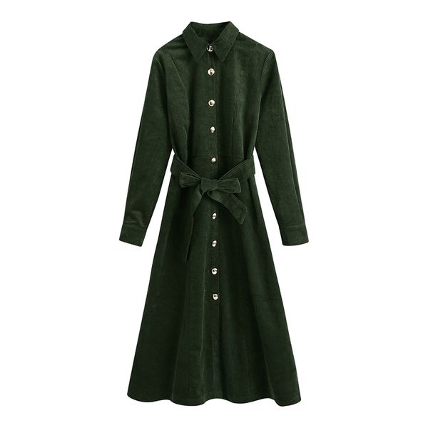 women fashion midi corduroy dress turn down collar a-line elegant autumn shirt with sash lady office party wb3012 210525, Black;gray
women fashion midi corduroy dress turn down collar a-line elegant autumn shirt with sash lady office party wb3012 210525, Black;gray