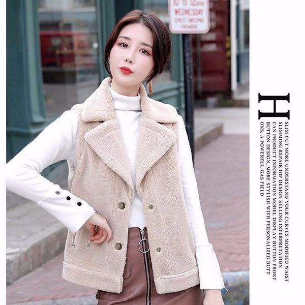 women's vests little autumn and winter imitation lamb fur vest casual loose korean version 2021 fashion short coat, Black;white
women's vests little autumn and winter imitation lamb fur vest casual loose korean version 2021 fashion short coat, Black;white