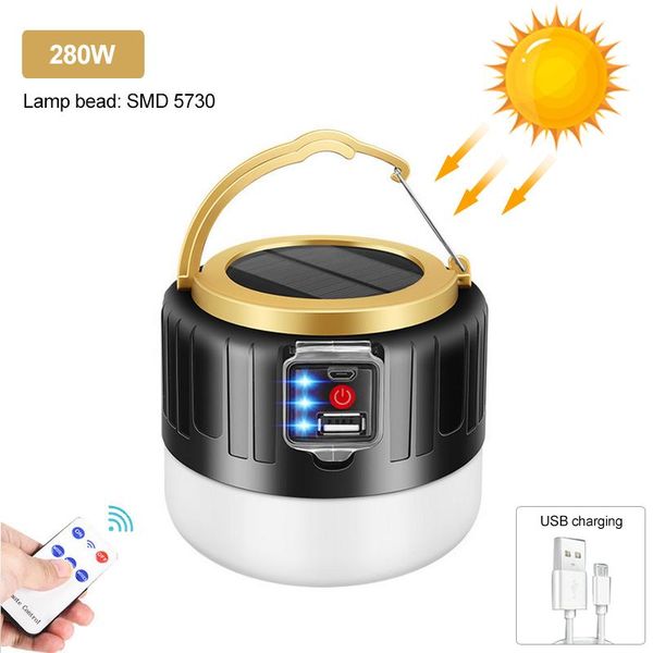 portable lanterns 190w/280w led solar light usb rechargeable outdoor lamp waterproof lantern camping tent
portable lanterns 190w/280w led solar light usb rechargeable outdoor lamp waterproof lantern camping tent