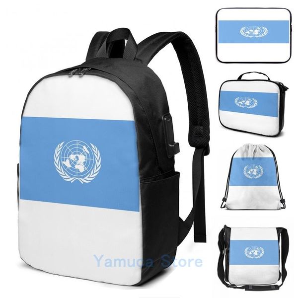 backpack graphic print un flag of the united nations pure and simple usb charge men school bags women bag travel laptop
backpack graphic print un flag of the united nations pure and simple usb charge men school bags women bag travel laptop