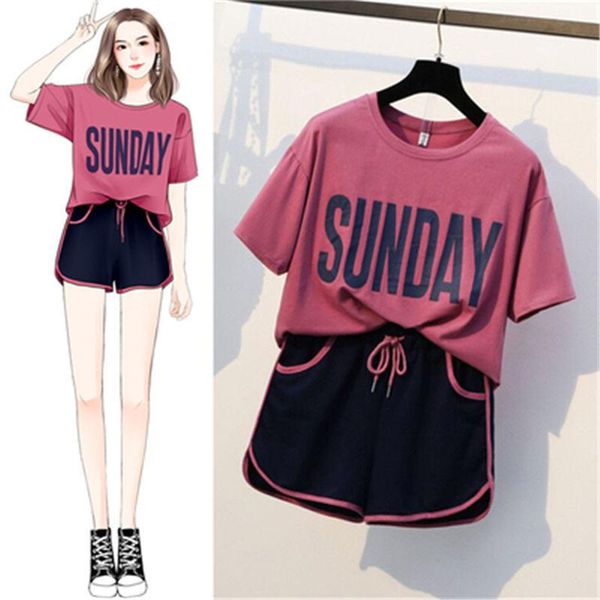 women's shorts causal letter 2 piece set women loose short sleeve shirt + sportswear running yoga tracksuit sunmmer sport suit female, White;black
women's shorts causal letter 2 piece set women loose short sleeve shirt + sportswear running yoga tracksuit sunmmer sport suit female, White;black