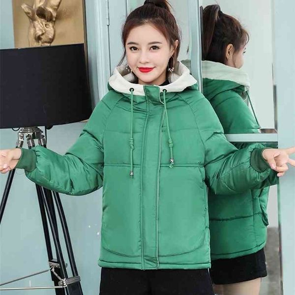 plus size women winter short jacket loose hooded female cold coat stand collar oversized solid cotton padded thick casual parkas 210916, Black
plus size women winter short jacket loose hooded female cold coat stand collar oversized solid cotton padded thick casual parkas 210916, Black